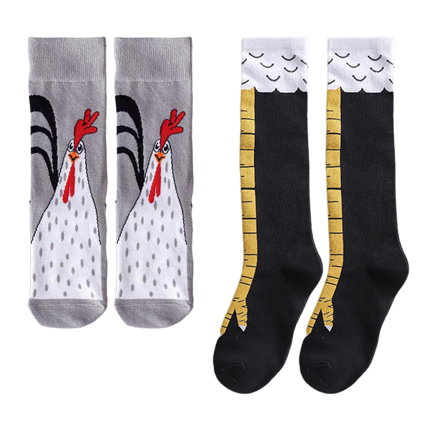 Eowvisn Unisex Gray 2 Pairs Of Funny Chicken Claw-Shaped Socks, Novel And Creative Socks, Tricky Gifts For Parties, Comfortable Cotton And Good Elasticity.