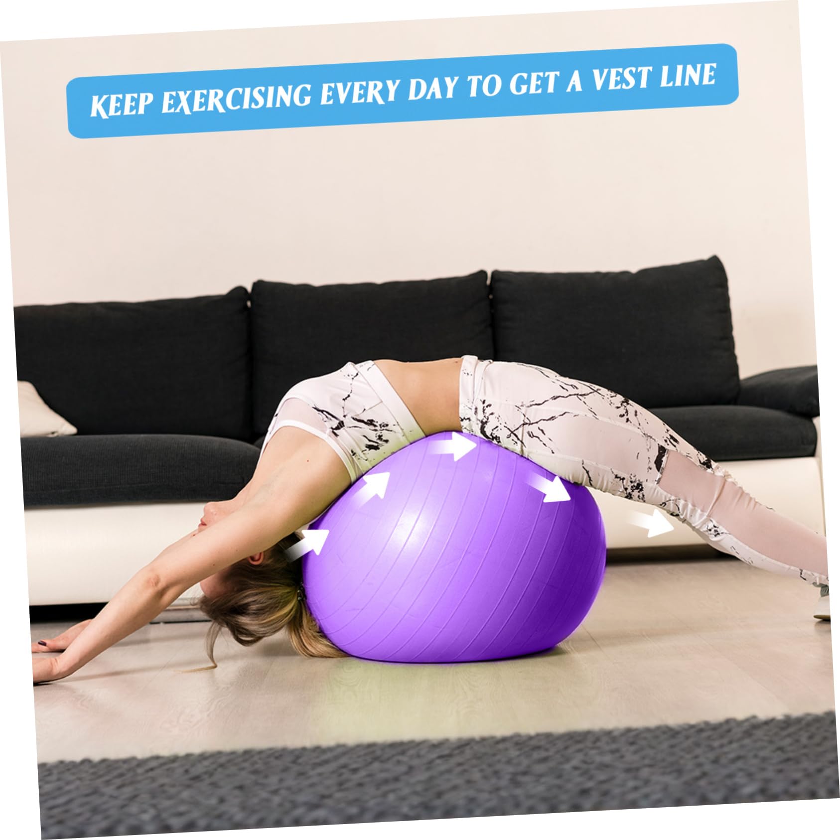 TOYANDONA Pelota de Yoga de Ejercicio Pelota de Estabilidad para Pilates Equipo de Gimnasio con Inflador para Entrenamiento Casa