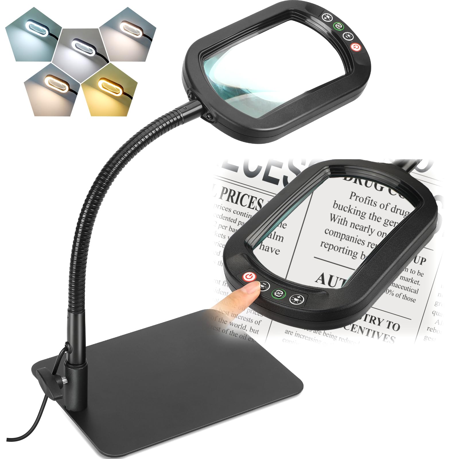 10x Lupe Mit LED-Licht & Klemme: Freihändig Für Handarbeit & Lesen