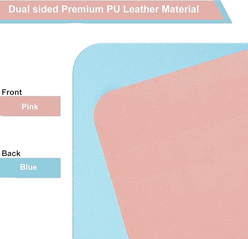 Miniatura 3 de Alfombrilla de escritorio de piel sintética de doble cara, alfombrilla para mouse, alfombrilla para escritorio de oficina, antideslizante,