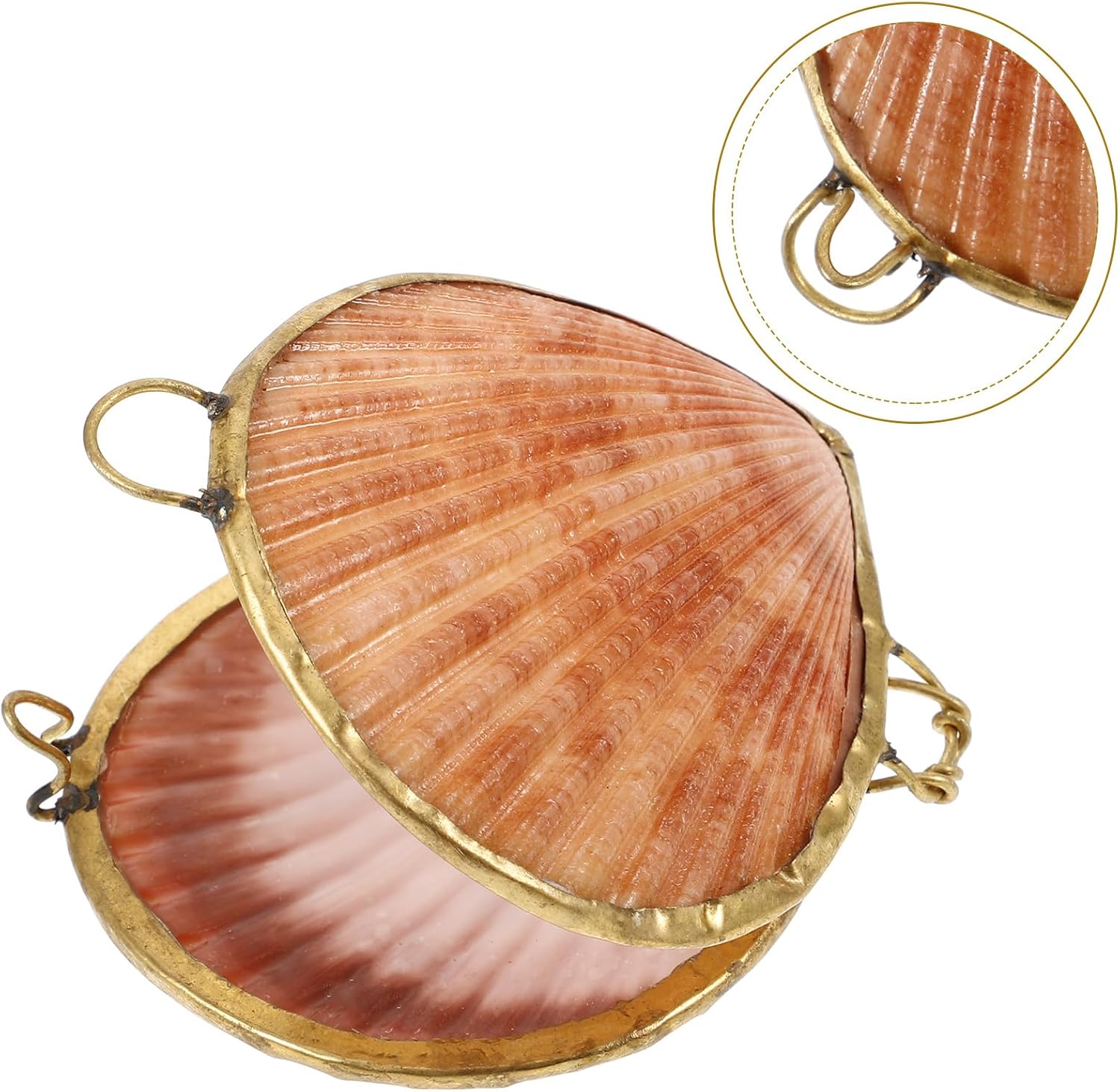 Cabilock Seashell Jewelry Box Small Compact Shell Trinket Case for Rings Earrings Travel Jewelry Organizer - Image 9