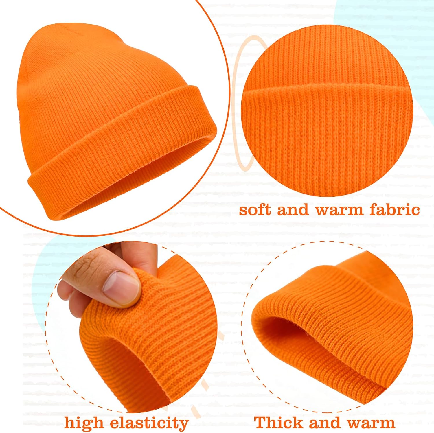 4 Pcs Orange Cosutme Accessory Set Including Orange Beanie Cap Gloves Yellow Eyebrows Glasses and Yellow Fake Mustache for Men Women World Book Day Halloween Cosplay Party Supplies