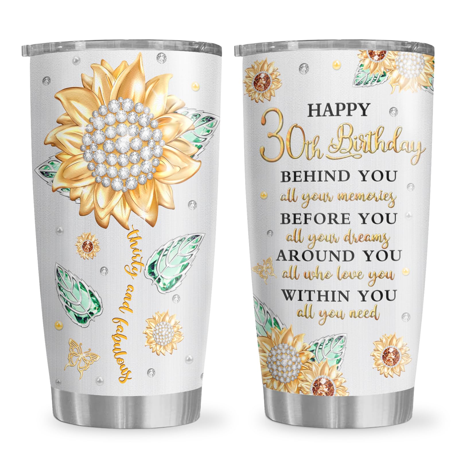 Amazon.com | Biomlon 30th Birthday Tumbler for Women - 20oz Mug, Cup,  Decorations - Happy 30 Year Old Gift: Tumblers & Water Glasses
