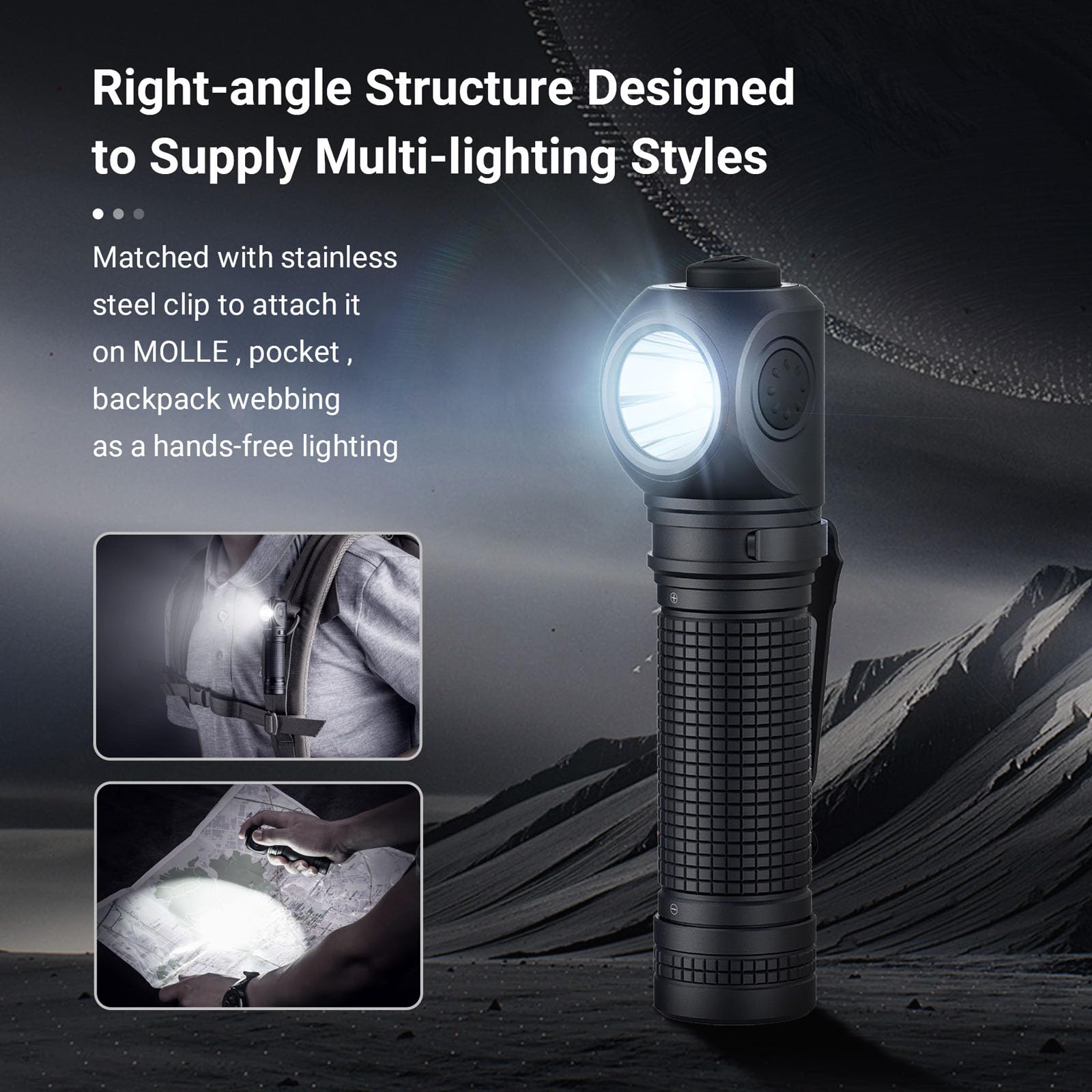 NEXTORCH P10 Tactical Flashlight, 1400 Lumens Rechargeable Right