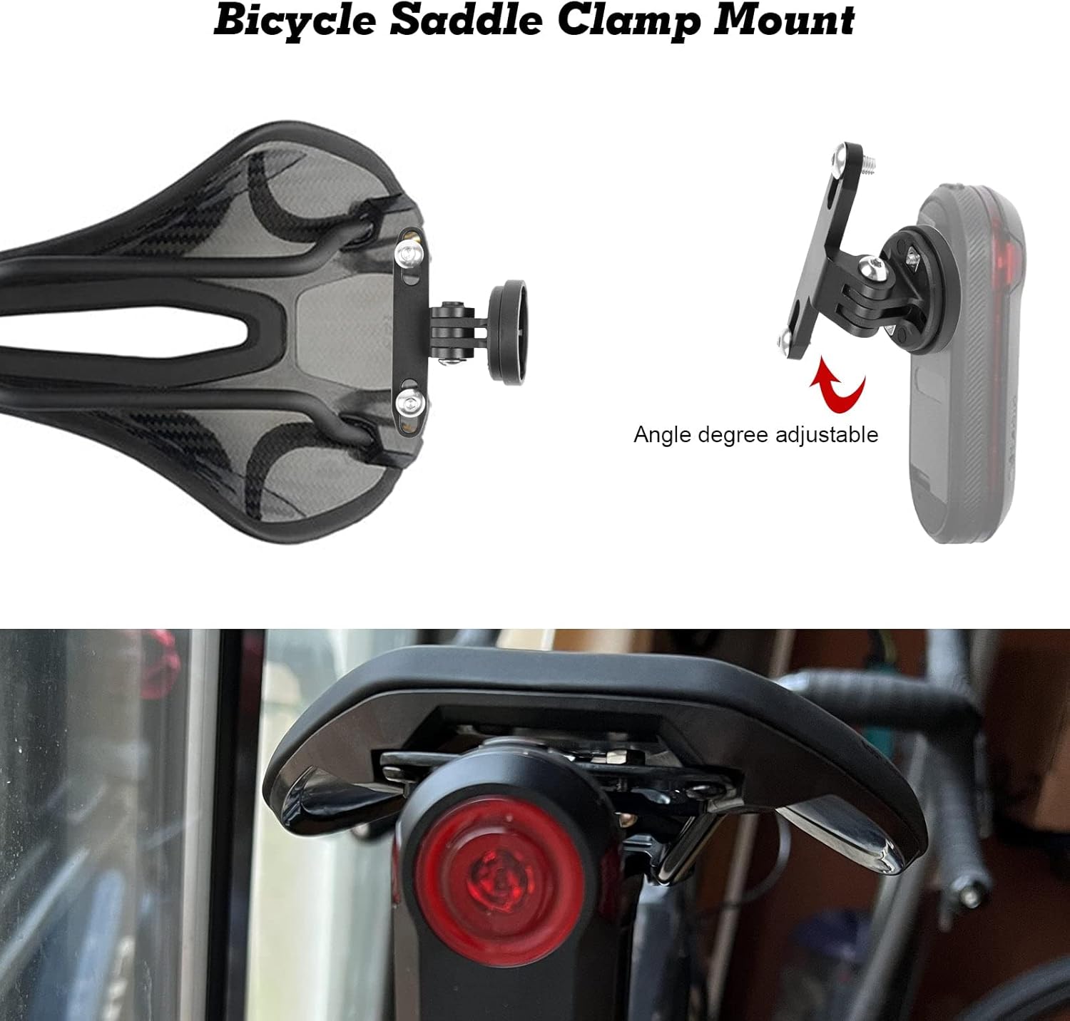 x xotic tech Saddle Clamp Mount for Gopro Camera Garmin Varia Rearview Radar Rear Light, Compatible with S-Works SWAT & Most Lynx - Type B