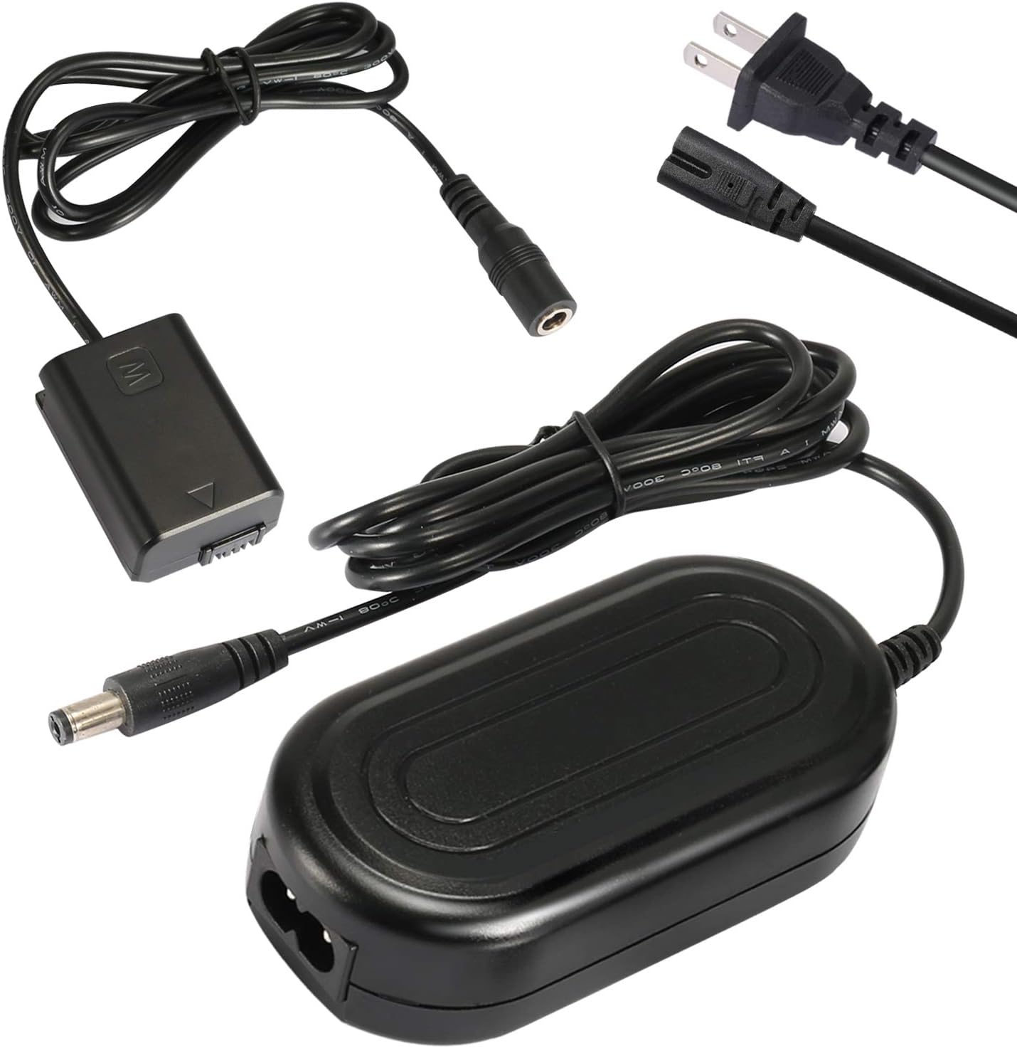 AC-PW20 Camera AC Adapter Charger Kit (NP-FW50 Battery Replacement) fit for Sony Alpha NEX-5 NEX-3 A6000 A6300 A6400 A6500 A5100 A7 A7II A7RII A7SII A7S A7R A7R2 A7S2 RX10 Cameras