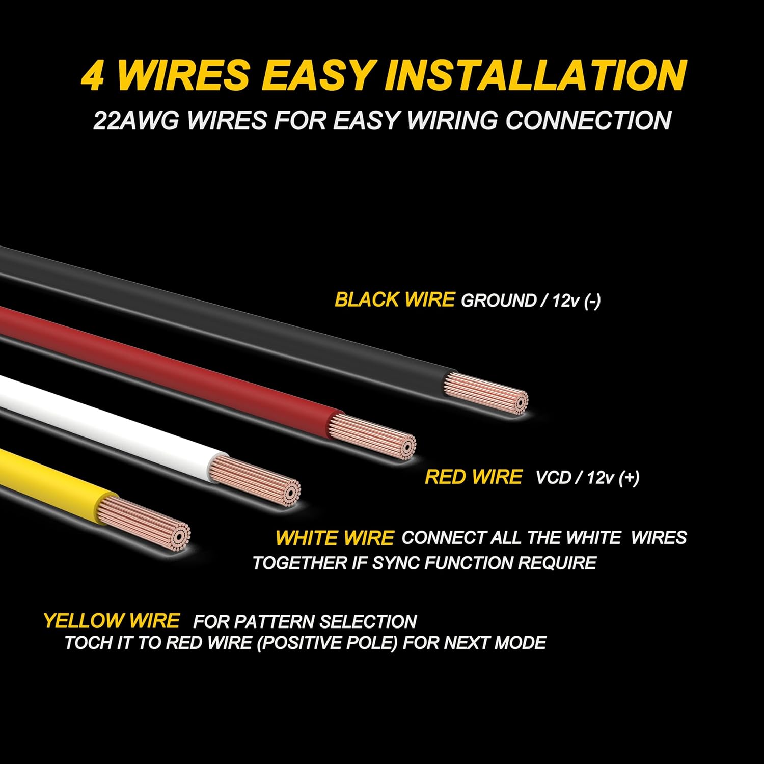 Strobe lights for trucks With Sync Feature Aluminum Thick Style Amber White Warning Flashing Light (Amber White)