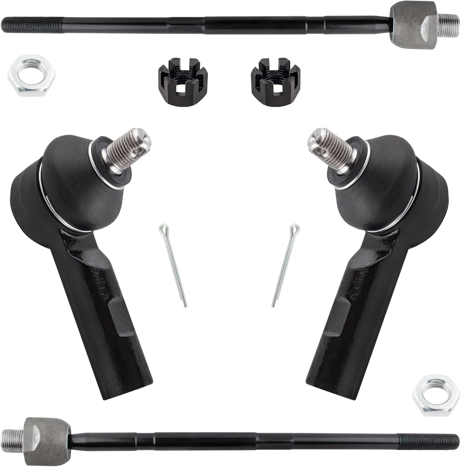 ES800363 EV800362 Front Inner & Outer Tie Rod Ends for Suzuki Grand Vitara 2006 2007 2008 2009 2010 2011 2012 2013, Pack of 4