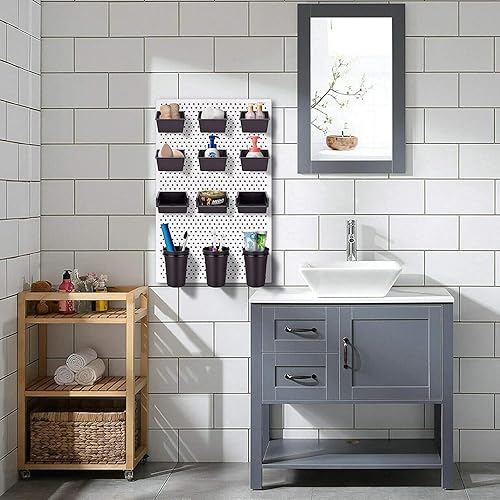 Miniatura 6 de Juego de cubos con ganchos y bucles para tablero de clavijas, variedad de accesorios organizadores y ganchos, kit de sistema de almacenamiento de