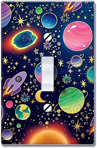 Miniatura 5 de WIRESTER Placa de interruptor de luz de palanca de una sola bandacubierta de placa de pared - Escamas de sirena rosa