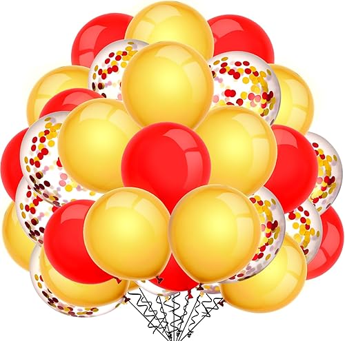 TecUnite - 80 globos de látex de 12, diseño de confeti, globos metálicos, para fiestas de Navidad, Halloween, San Valentín, 4 de Julio, boda,