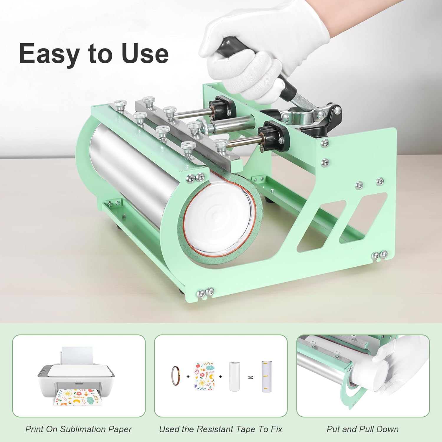 Seeutek Heat Press 5in 1 Heat Press Machine 12x15 Inch Sublimation T Shirt Pressing with 30OZ 20OZ Tumbler Heat Press 360° Swing Away Multifunction Heat Transfer Combo for T-Shirts, Hats, Mugs, Plates