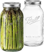 SEWANTA Wide Mouth Mason Jars 64 oz [Set of 2] Half Gallon Mason Jars with Airtight lids and Bands - For Fermenting Canning, Pickling - Microwave & Dishwasher Safe - Bundled Jar Opener