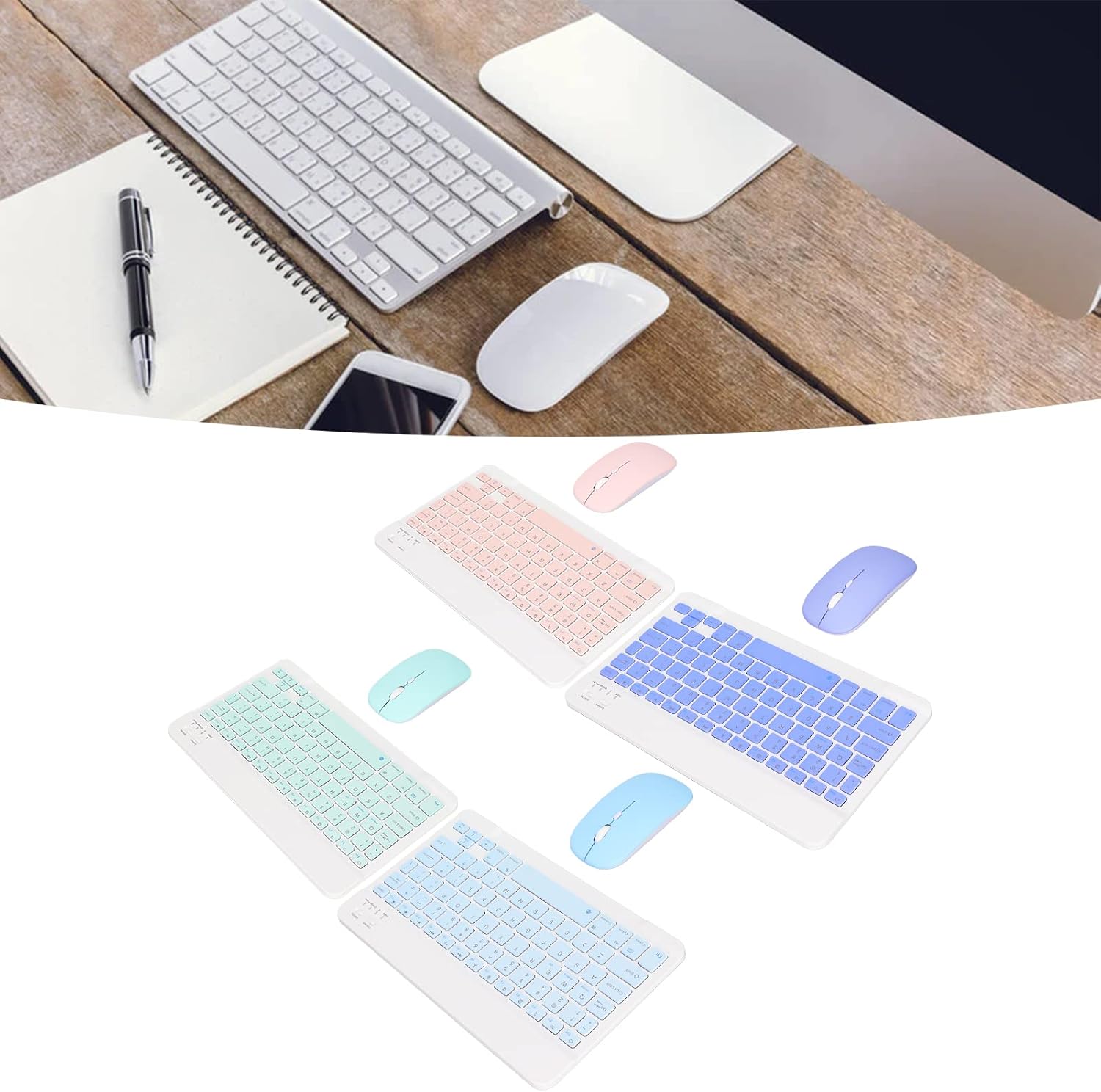 Multiple color variations of PUSOKEI keyboard and mouse combos