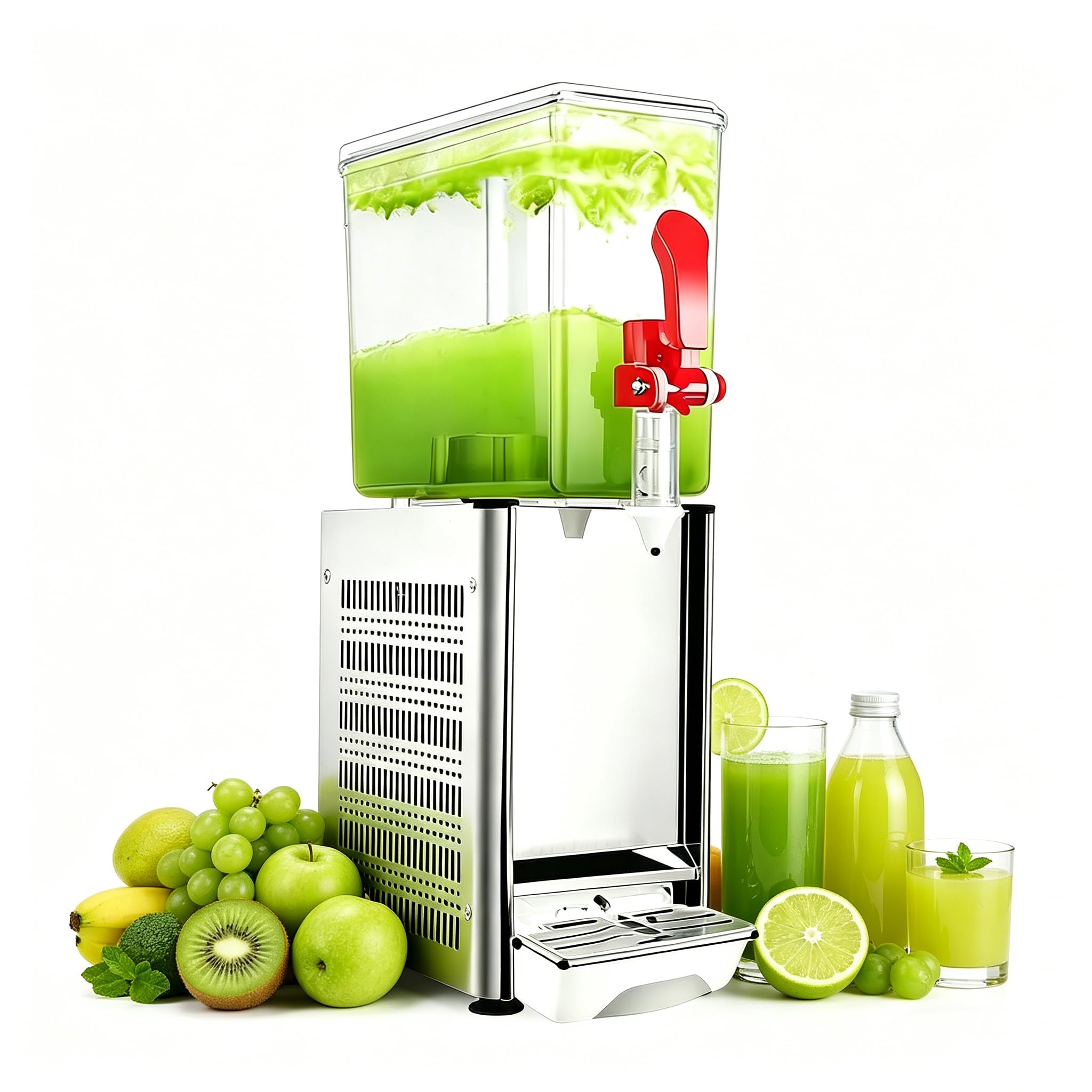 Distributeur de Boisson Professionnel en INOX, Machine à Jus de Fruits Commerciale 10L/20L/30L/40L, Refroidisseur de Boisson avec Thermostat pour Bar, Restaurant et Matériel de Restauration