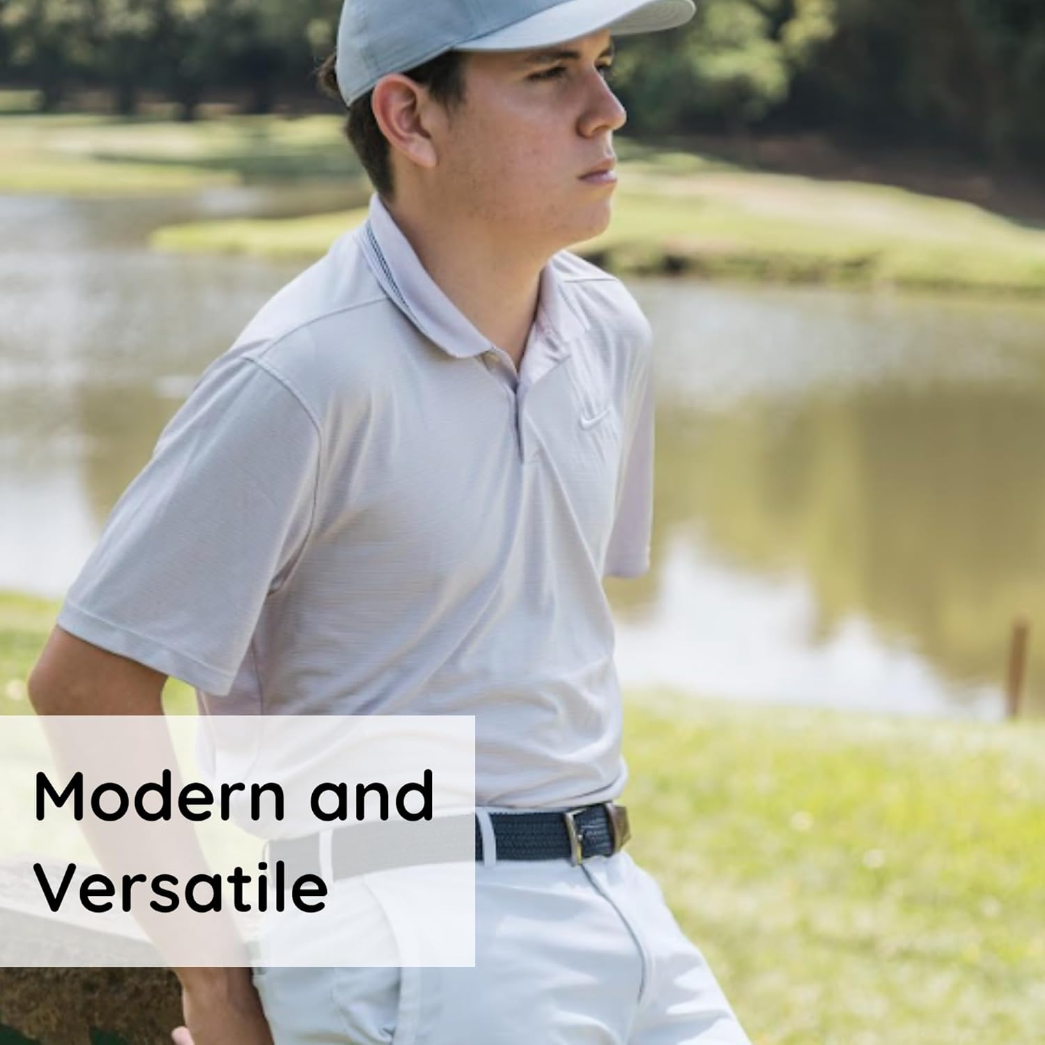 Golf Belts for Men - Reversible Braided Belt for Jeans, Pants and Slacks, Gifts for Him (Dusk Rose) - Image 6