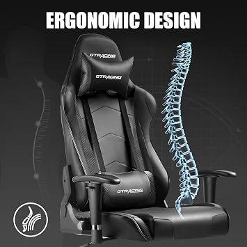 GTRACING Gaming Chair Racing Office Computer Ergonomic Video Game Chair Backrest and Seat Height Adjustable Swivel Recliner with Headrest and Lumbar Pillow Esports Chair (Colorful)