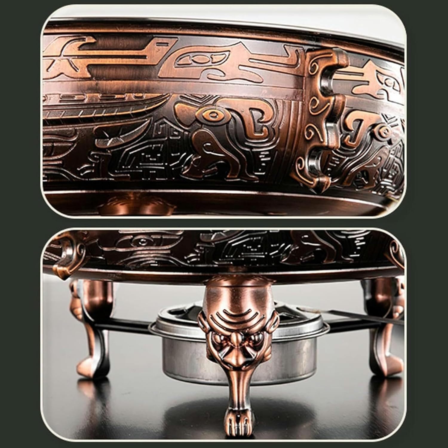 Round Stainless Steel Chafing Dish Set, Full Size Buffet Catering Warmer with Food Pan, Fuel Holder, Lid – for Home and Restaurant Use(Large) ()