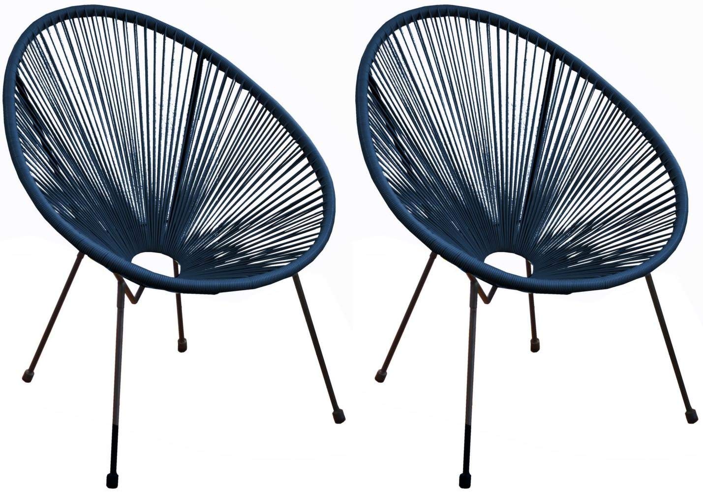 Fauteuil fil de jardin Rio bleu pétrole pour sublimer vos soirées d'été