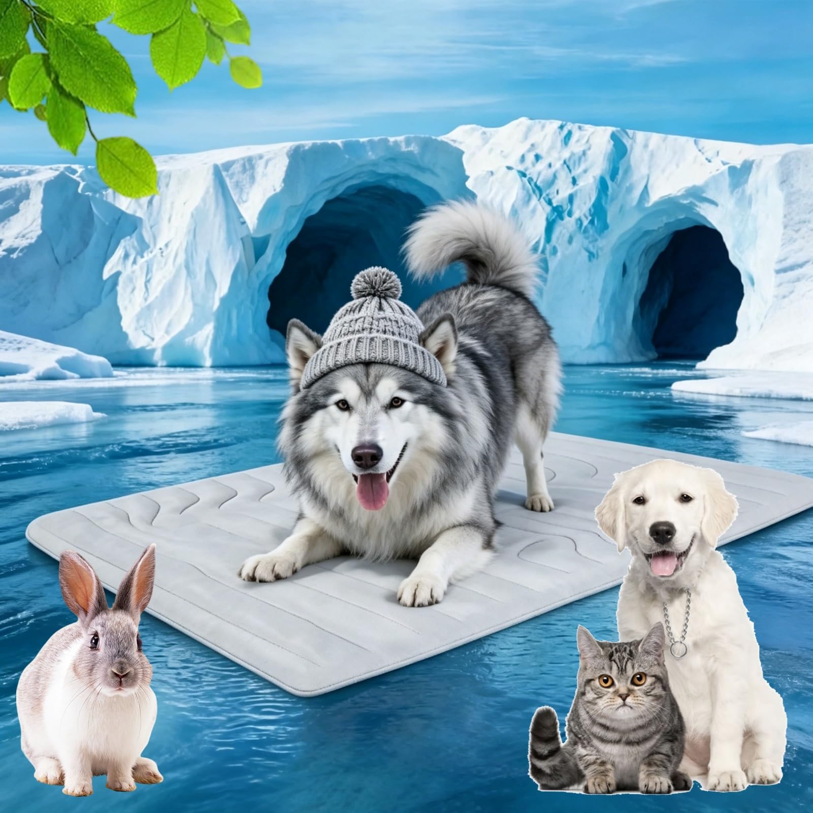 Tapis rafraîchissant pour l'été lapins en extérieur et grands chiens de jardin XL