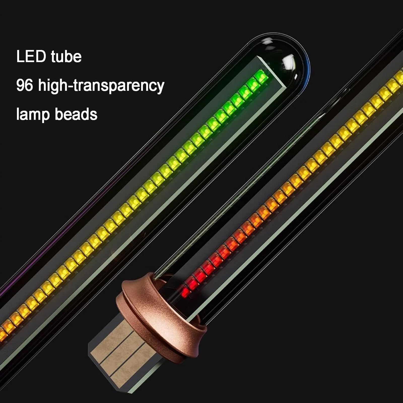 Lampada a Spettro RGB per La Cattura del Suono, Luci a LED per La Sincronizzazione Musicale, con 2 Tubi Luminosi, 4 modalità di Visualizzazione, Controllo del Microfono