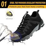 AONETIGER Safety Chaussures de travail pour les hommes et les femmes Work Steel Toe Shoes Légers Hommes Steel Toed Shoes Construction Work Shoes Indestructible Shoes