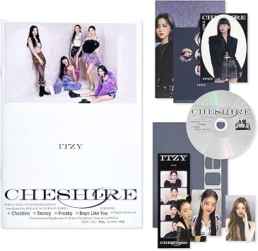 ITZY - [CHESHIRE] STANDARD - B Ver. Photobook + Photocard + CD-R + Lyric Paper + Neon Photocard + 4-Cut Film + Photo Cube + Clear Photocard + Poster + 2 Pin Button Badges + 4 Extra Photocards
