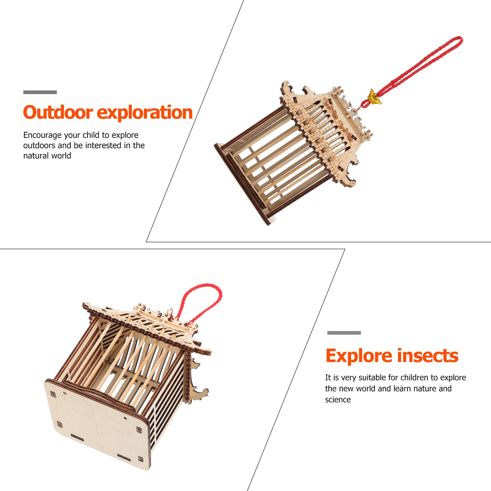 Abaodam Jaula para Grillos de Plástico Marrón Práctica y Reutilizable Diseño Portátil Adecuado para Niños y Transporte Seguro