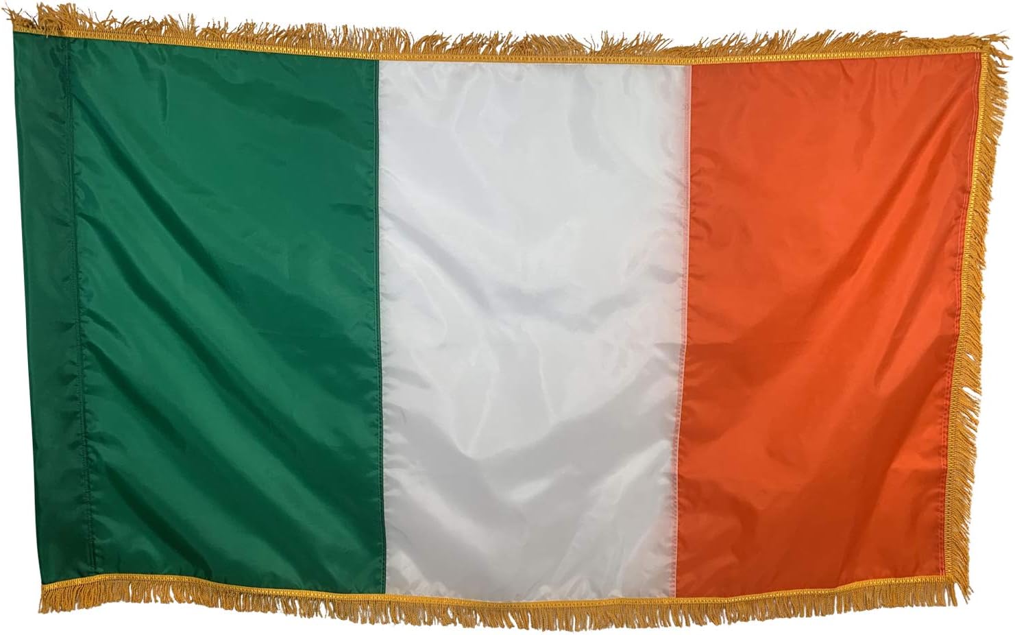 3x5' Ireland Nylon Indoor Flag with pole sleeve and fringe Made In USA