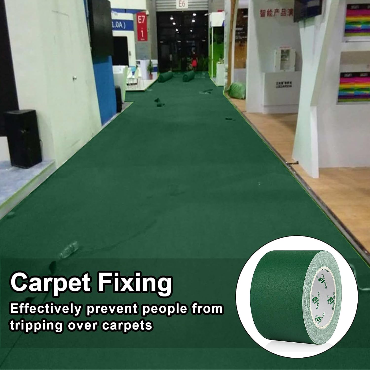 BOMEI PACK Dark Green Gaffer Tape, Matte Non-Reflective, 3inch x 20yds No Residue Hand Tear Self-Adhesive Tape for Labeling, Cable, Stage, Photo Studio, Painters and Duct Repair, 1 Pack