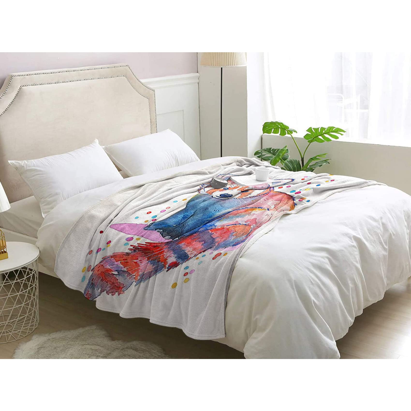 Couverture flanelle panda rouge douce et chaude jeté de canapé xxl
