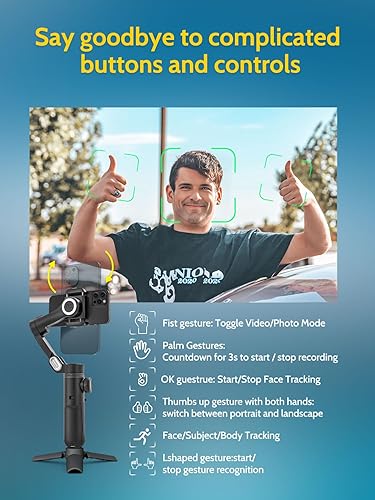 Miniatura 8 de AOCHUAN Estabilizador cardán de 3 ejes para Smartphone Smart X Pro y varilla de extensión E10