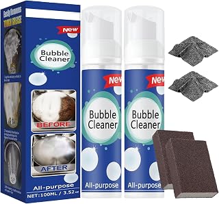 GDSAFS Zoto Cleaning Spray, 2023 New North Moon Bubble Cleaner Foam, Foaming Heavy Oil Stain Cleaner, Rinse-Free Bubble Cleaner All Purpose Stain Remover (100ml-2Pcs)