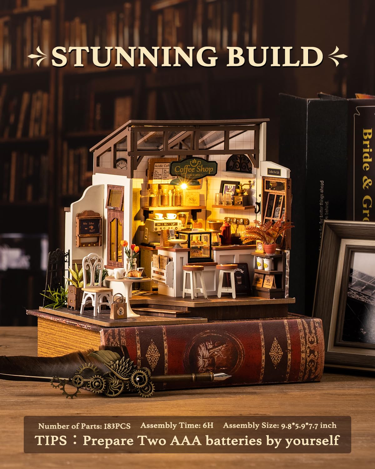 Amazon | Rolife Coffee Shop ミニチュアハウスキット 1:20 DIY