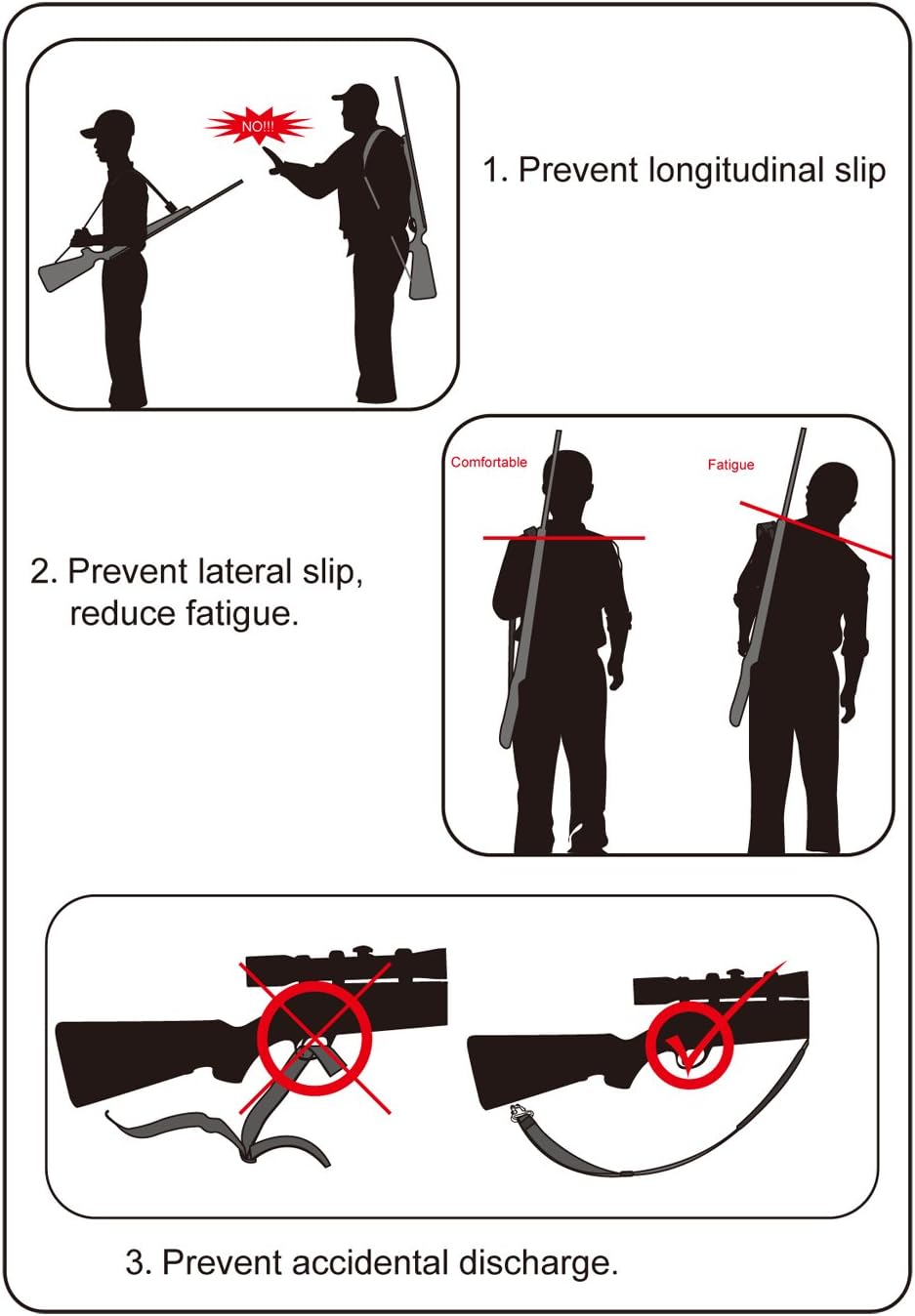 Blend-In Ultimate Grip Anti-Slip Quick Detach Rifle Crossbow Shotgun Gun Sling (Multi-Color Selection)