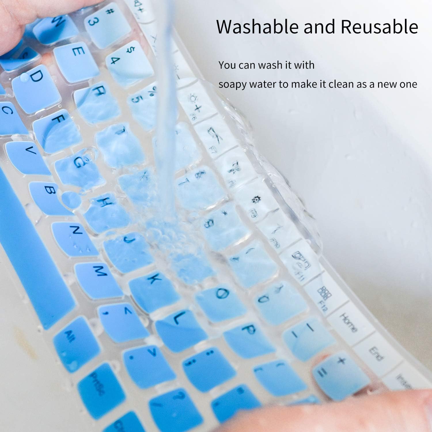 Keyboard Cover for Acer Spin 3 SP314-51/52/53N/53GN 14" Laptop, Acer Swift 3 14 inch SF313-51 SF314-42/52/53/54/55/57, Acer Spin 3 14 Keyboard Skin, Ombre Blue