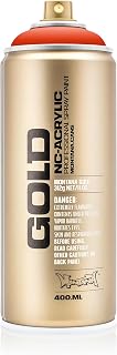 Montana Cans GOLD Spray Paint, 400ml, Red Orange, 13.5 Fl Oz (Pack of 1)