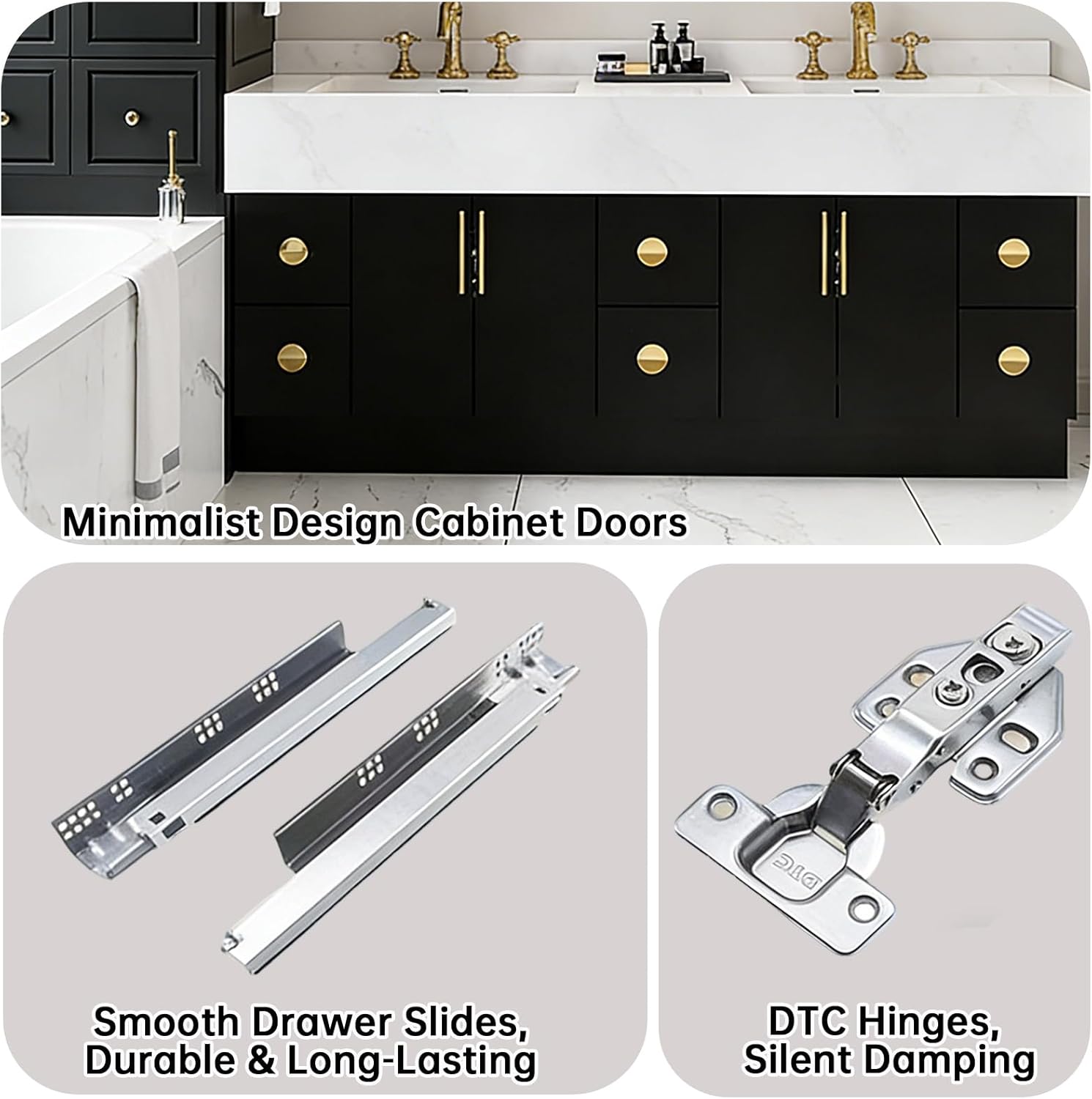 Oneroom Large Bathroom Vanity with Double Sink, Vessel Sink Bathroom Vanity Cabinet with Vanity Mirror Light,Wide Mirror & Vanity Mirror