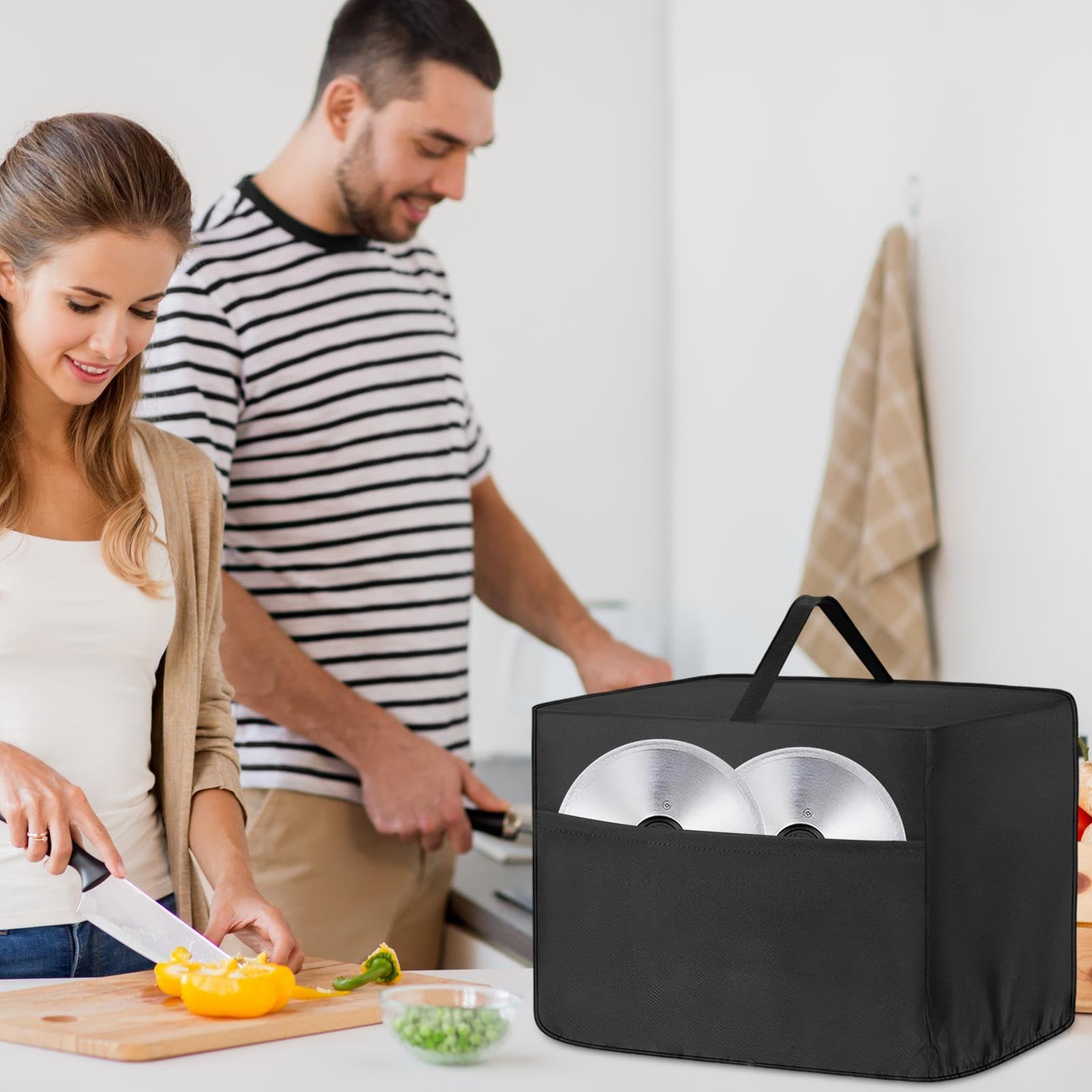 Dust Cover For Meat Slicer – Impermeabile 600D Oxford Cloth Cover 39,8 x 29 x 29 cm | Dust-Proof, Splash-Proof Kitchen Appliance Protector e Organizer Bag For Food Slicers