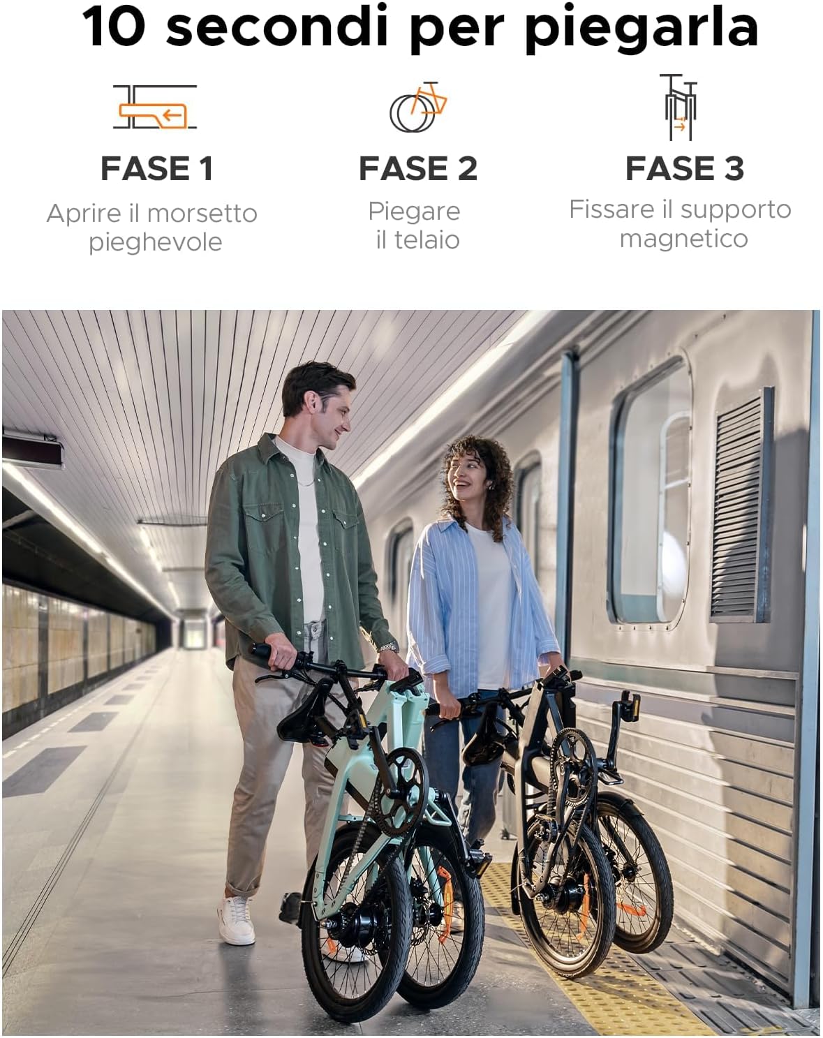 Steps for folding the ENGWE P20 electric bicycle