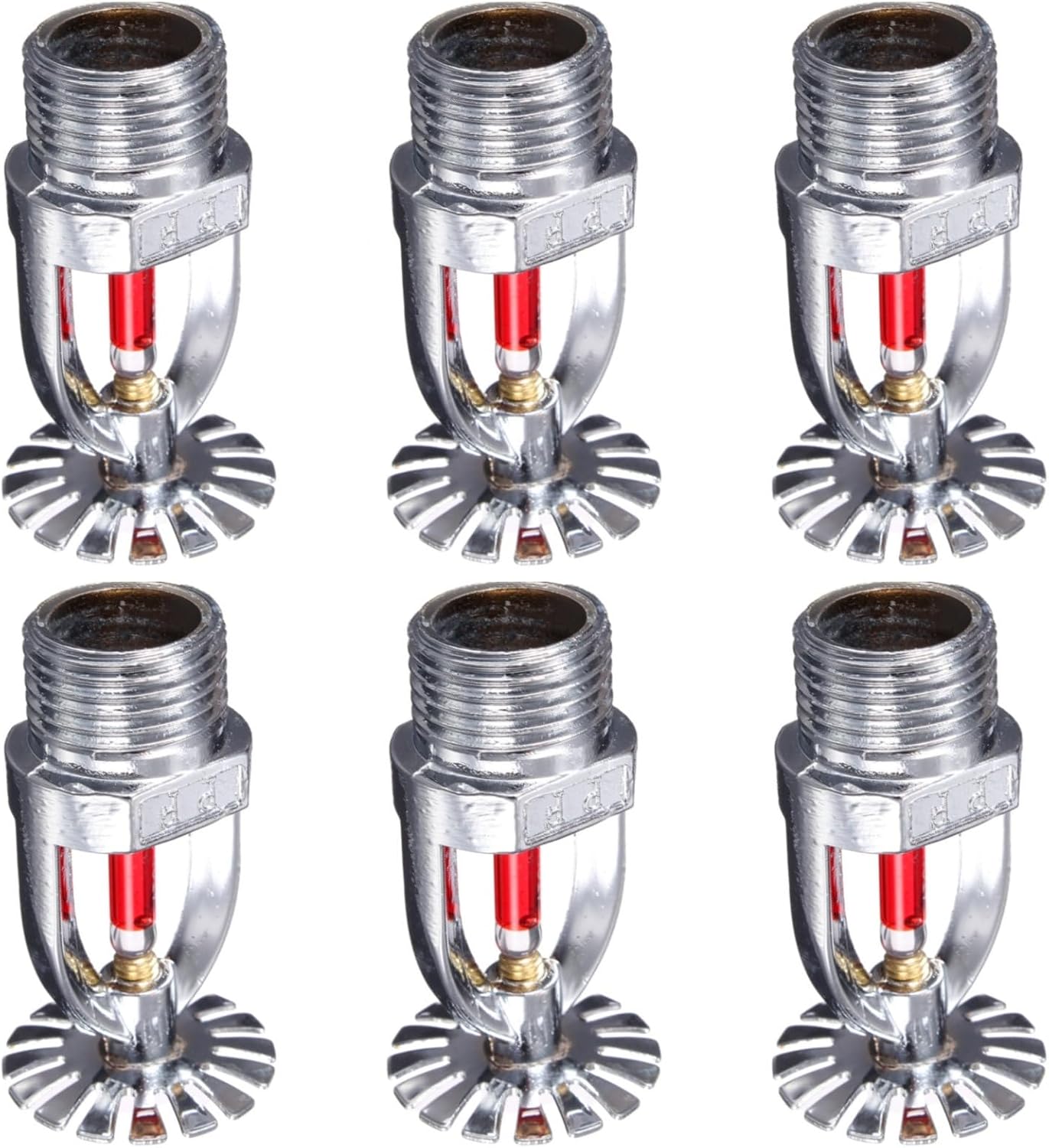 6 Pack Pendent Fire Sprinkler Heads DN15 1/2" NPT 68°C 155°F Automatic Fire Suppression with Universal Wrench