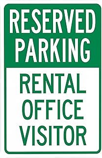 Reserved Parking Rental Office Visitor Warning Sign - 8"x12", Security Metal Decor for Business, Office, Home, Street, Road, Rental Zones