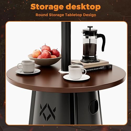 Miniatura 33 de Pamapic - Calentador de patio con funda, de llama piramidal, 48000 unidades térmicas británicas (BTU), tubo de vidrio de cuarzo, para patio al aire