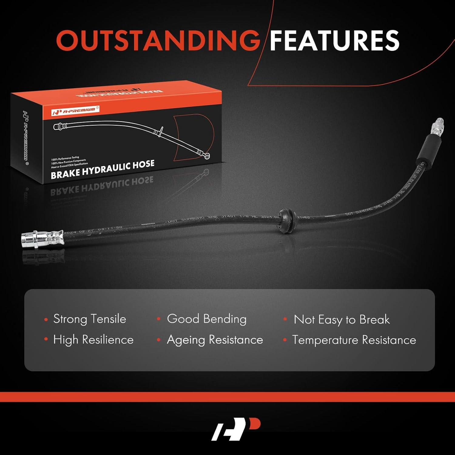 A-Premium Front Side Brake Hydraulic Hose Compatible with Select Mercedes-Benz Models - C350, GL320, GL350, GL450, GL550, R320, R350, R500, R63 AMG, ML320, ML350, ML450, ML500 - Replace# 2514200548