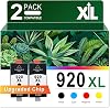 for HP 920 XL CD975AEインク対応の920XLインクカートリッジ、Officejet 6000 6500 6500ワイヤレス 6500A 7000 7500 7500Aプリンター用インク 2Black