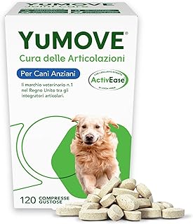 YuMOVE Integratore Articolazioni Cane 8+ Anni - 120 Compresse - In Attesa di Brevetto 170mg di Cozza Verde ActivEase per Compressa - Joint Care Cani Articolazioni & Condroprotettori Cane, Glucosamina