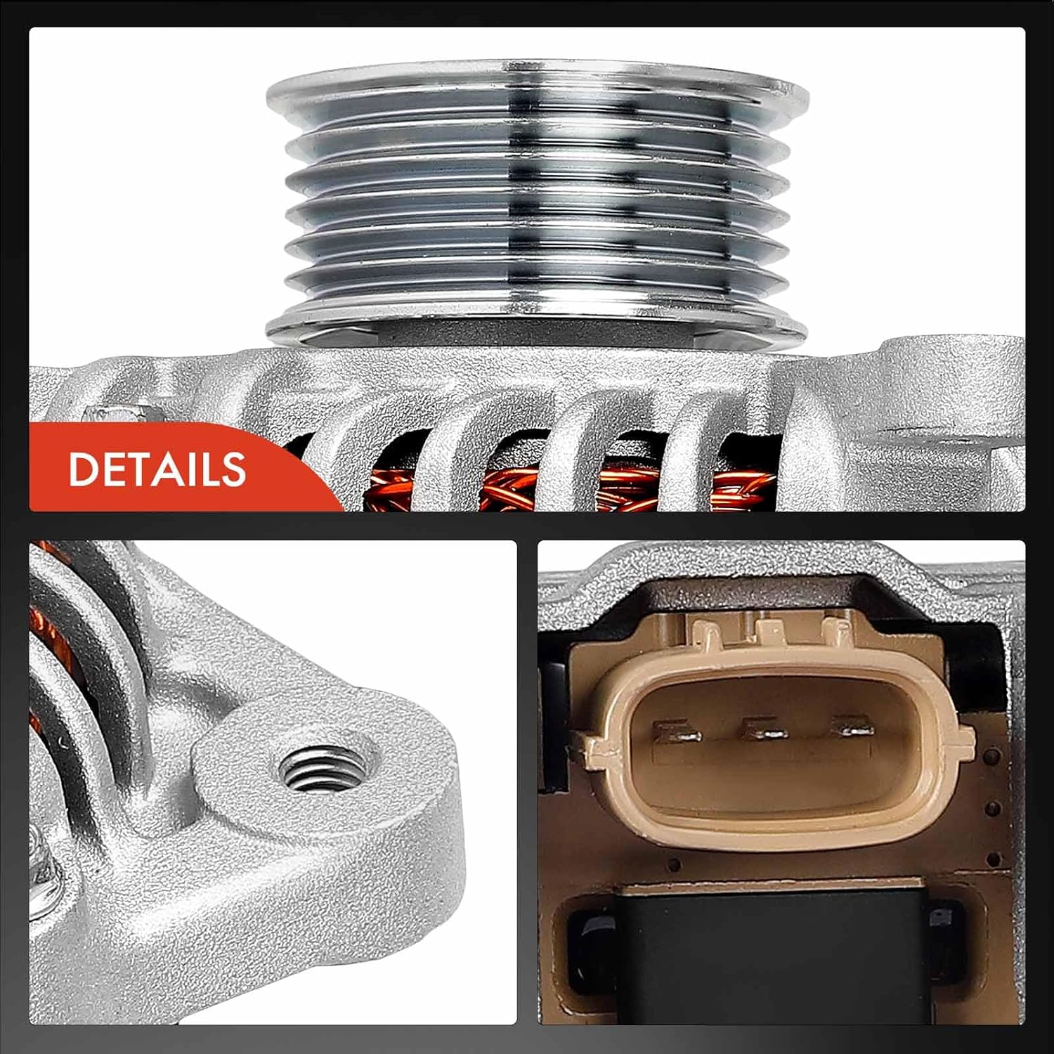 A-Premium Alternator Compatible with Infiniti Q50 2016-2022, Q60 2017-2021, 3.0L, 12V 150A 6-Groove Pulley Clockwise, Replace# 31004HK6A, A003TL0191