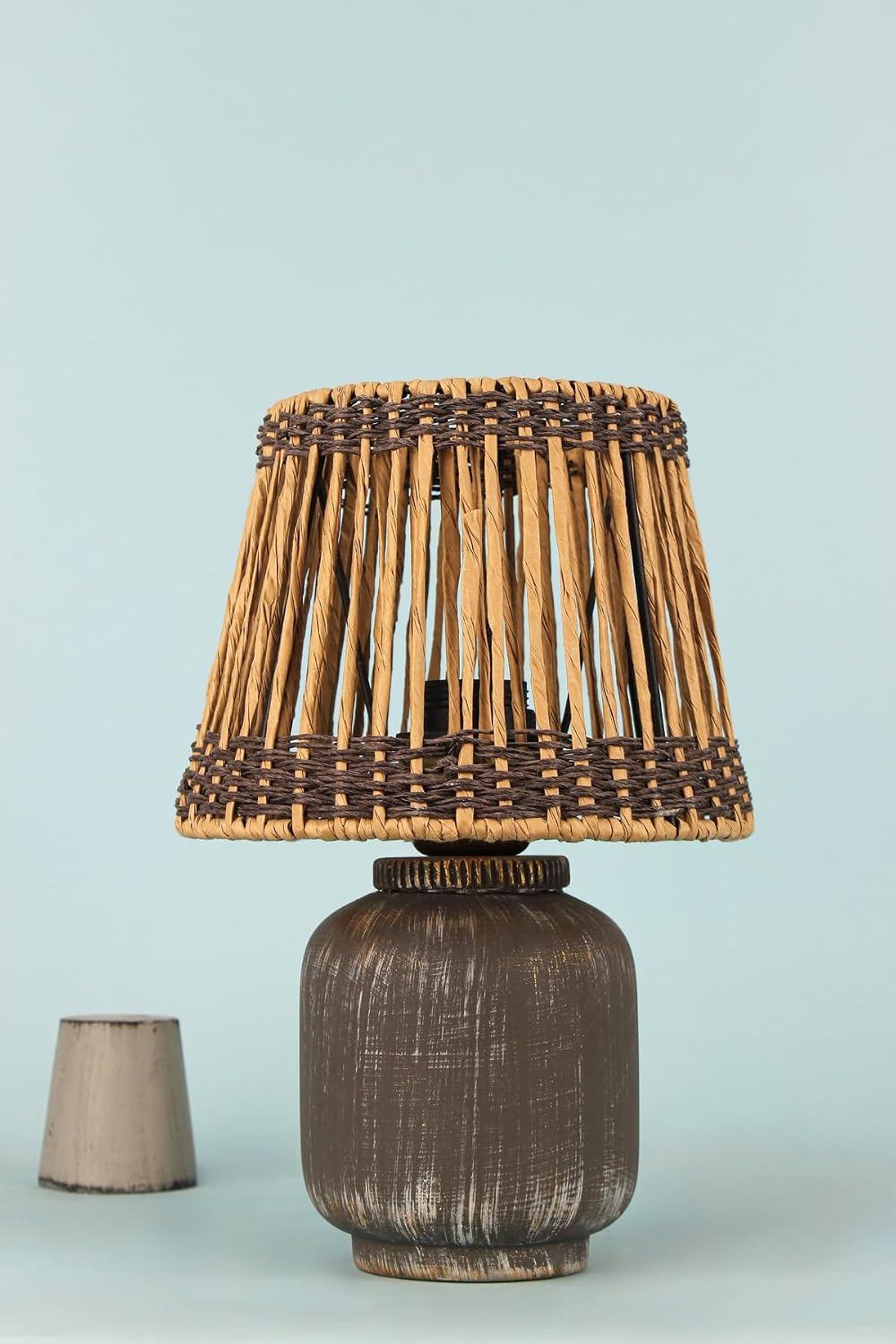 Dornak Handmade Dekoratif Seramik Abajur   Modern Gri Tasar m, 11 30 cm Y kseklik, E27 Uyumlu Tek Ba l kl  Ayd nlatma, Dayan kl  Seramik G vde, Minimalist Masa Lambas  Modeli   CE Sertifikal  [Enerji S n f  A]
