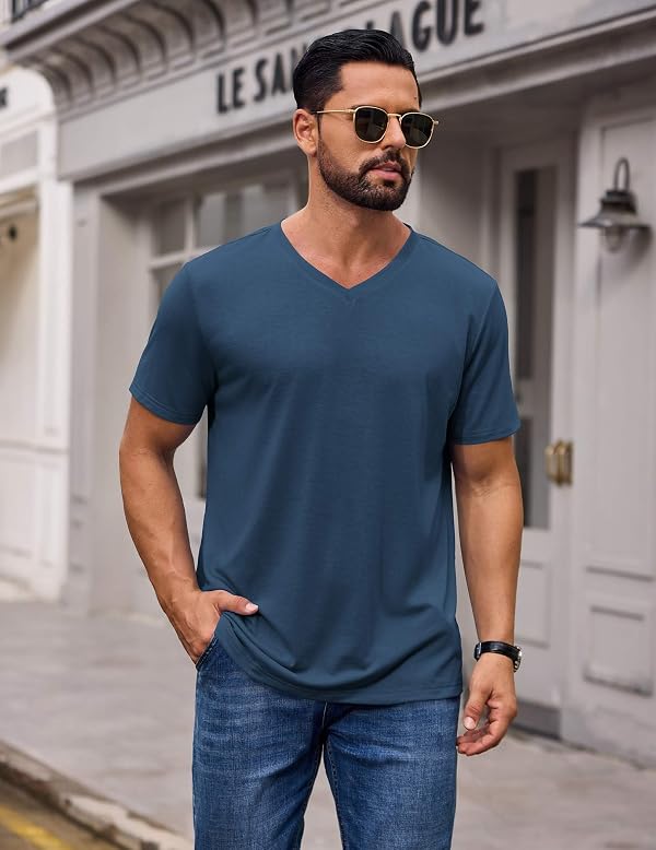 COOFANDY T Shirts for Man Casual Short Sleeve V Neck Lightweight T Shirts by COOFANDY - Used condition - Image 5