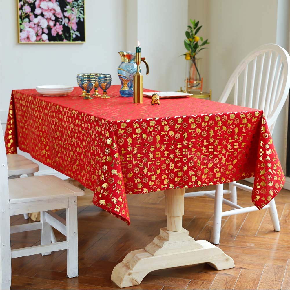 Nappe de cuisine en coton rouge haut de gamme pour table de fête